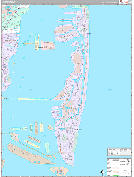 Miami Beach, FL Zip Code Map